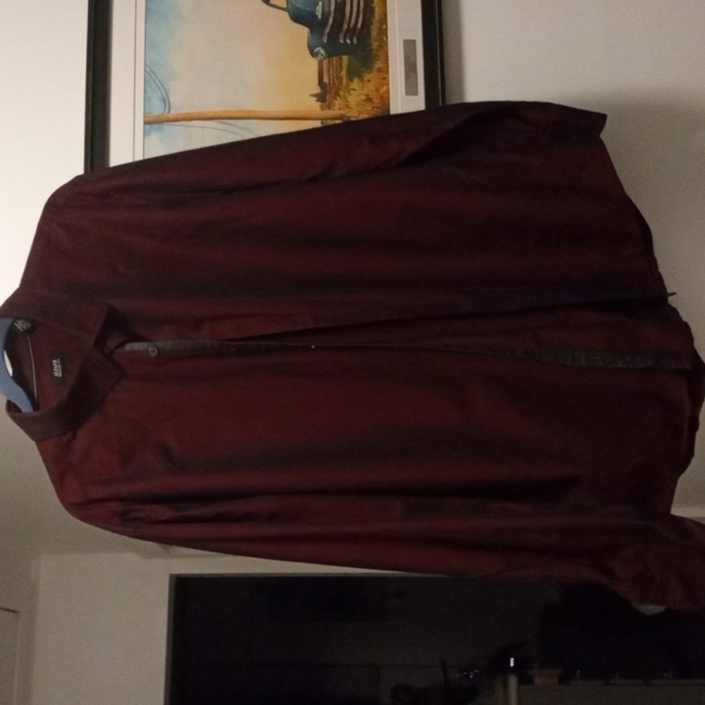 Alfani 100%Cotton ❤️ Shirt Burgundy Regular Fit